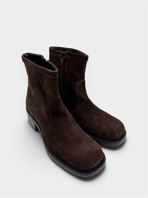 Stivaletto t.moro in pelle con tacco basso IL LACCIO | 5438VELOURT.MORO